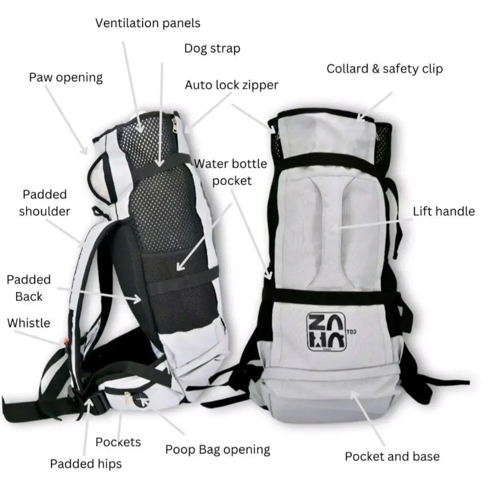 Aria Pet Backpack Carrier Breathable Mesh Medium Dogs Cats Airline Travel Pack